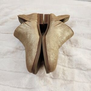 Jax & Bard Gold Metallic Perforated Leather Ankle Booties 7.5 Flats Brazil EU 38